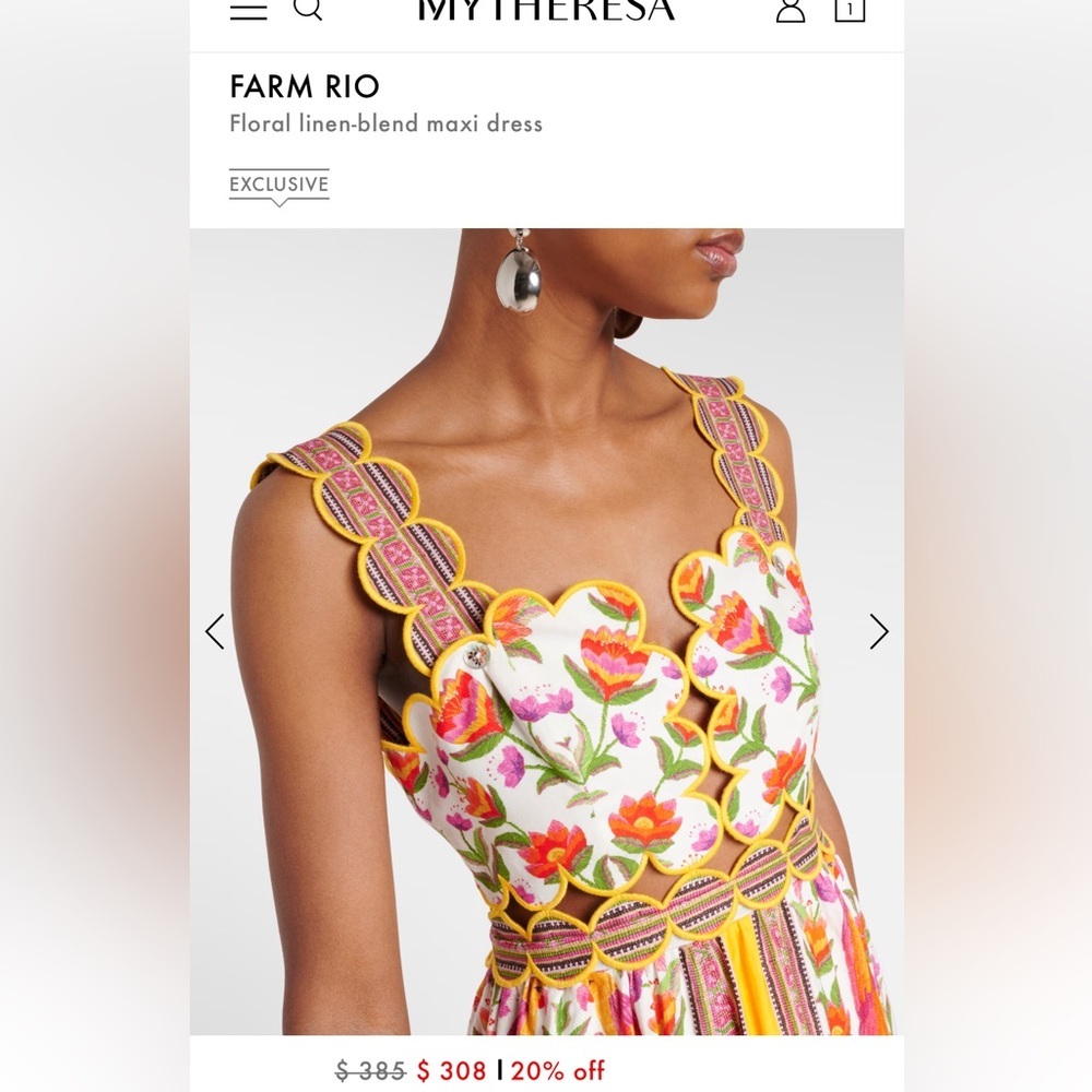 FARM Rio ARARAIS OFF-WHITE MIDI DRESS - Picture 11 of 12
